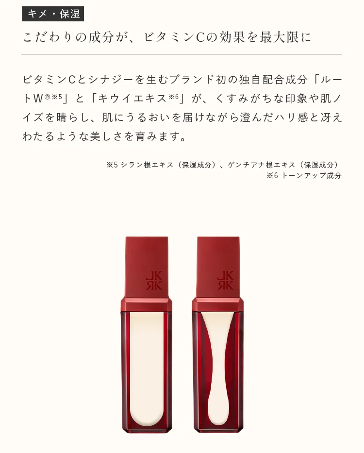 ビタミンCとキウイエキス配合で肌のキメを整えうるおいを与える美容液