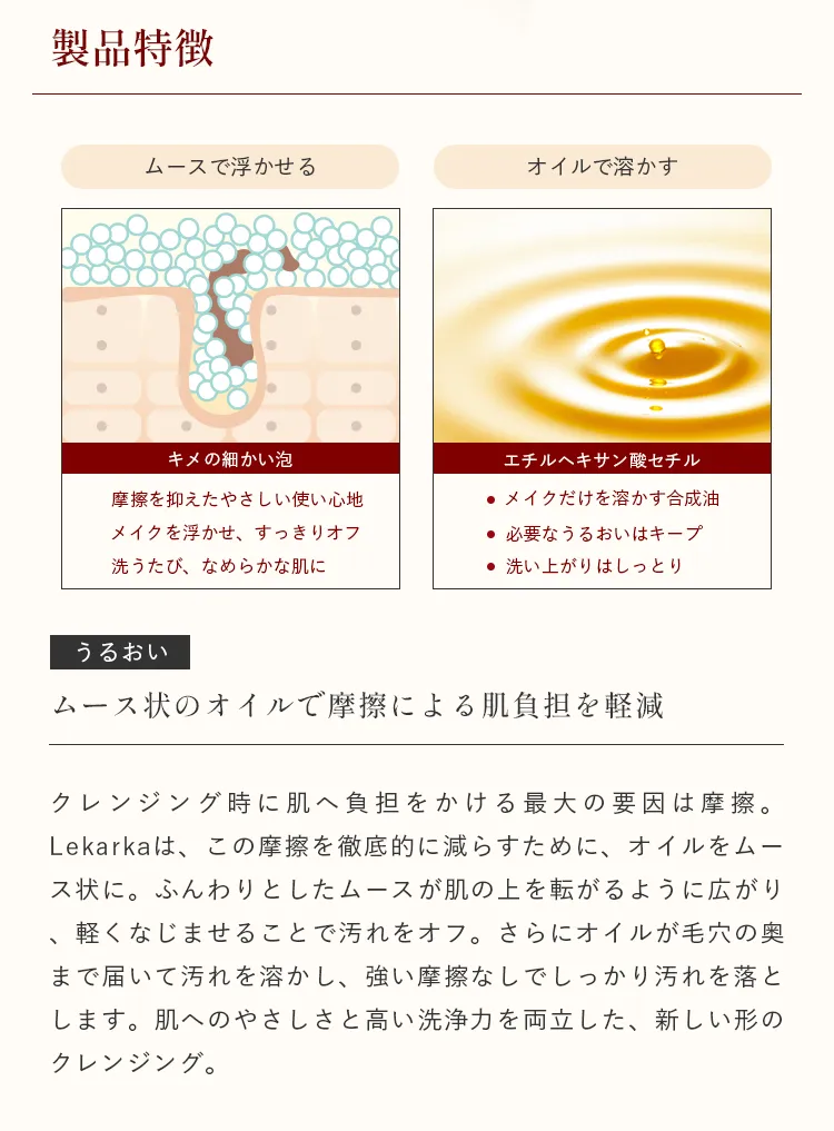 ムース状オイルがメイクや毛穴汚れを浮かせて落とすクレンジング