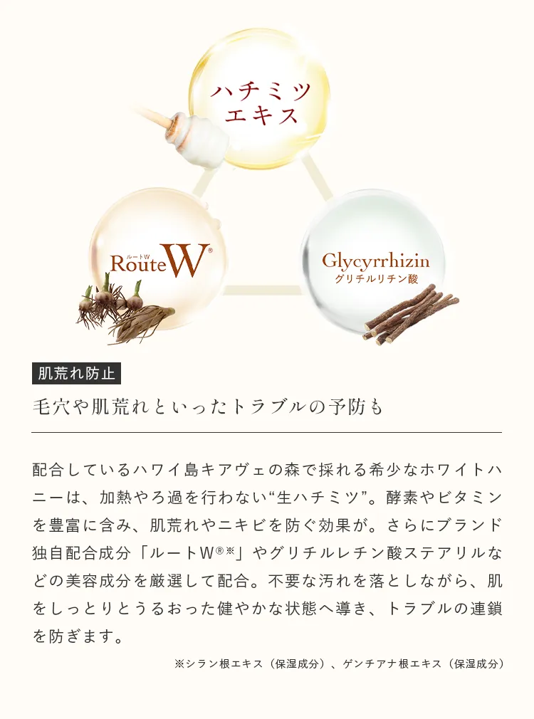 ハチミツエキスやグリチルリチン酸配合で肌荒れを防ぐ保湿クレンジング